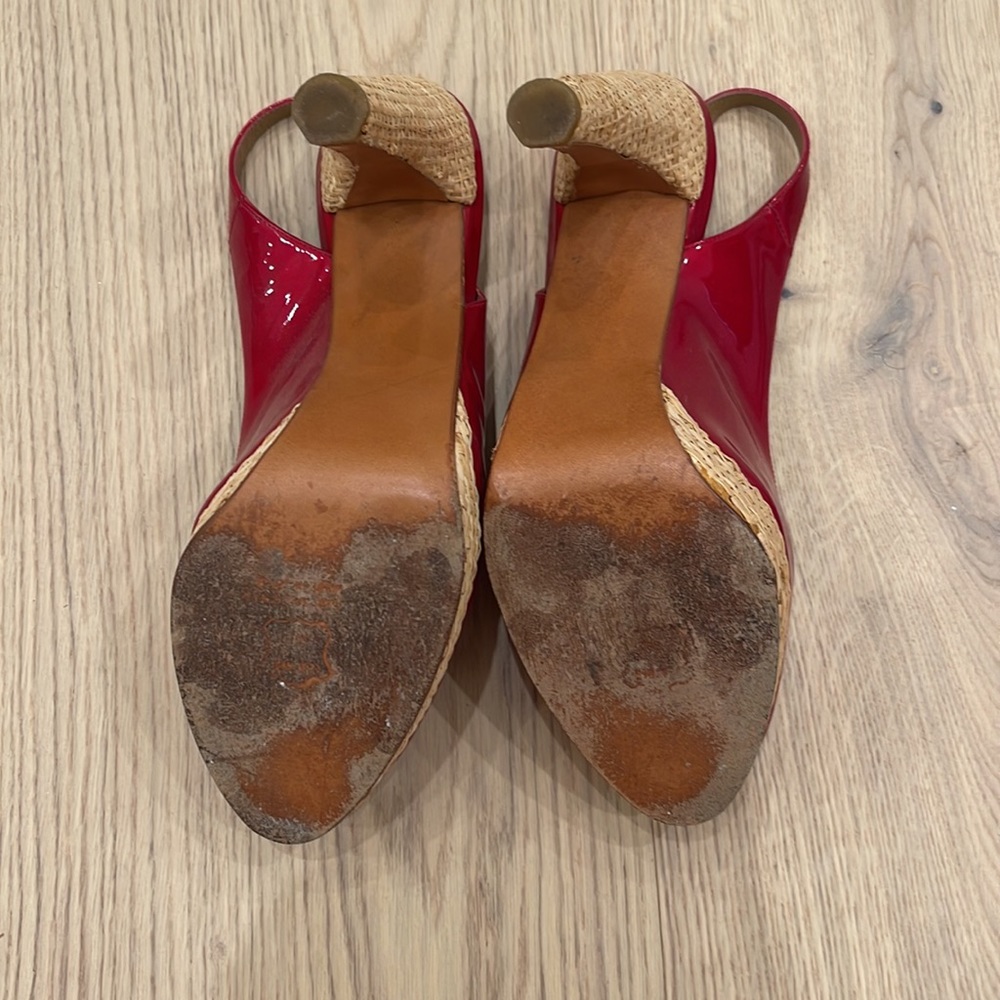 Patent Red Stuart Weitzman Heels Slingback! - image 6